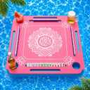 31.5" x 31.5" Floating Mahjong Table for Pool, EVA Foam Waterproof Pool Mahjong Table Floating Game Table for Swimming Pool, Hot Tub, Double-Sided Mahjong Domino & Card Games for Adults