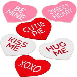 6 Pcs Valentine's Day Heart Rug Valentines Day Bathroom Decor Non Slip Heart Shaped Bath Rugs Red Pink White Mat Doormat for Bathroom Kitchen Living Room Home