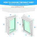 400CM (157") Portable AC Window Vent Kit with 2 Zipper Doors, Universal Casement Window Vent Seal Kit for Mobile Air Conditioner and Dryer, Upgraded Full Sealing Waterproof AC Window Seal Kit