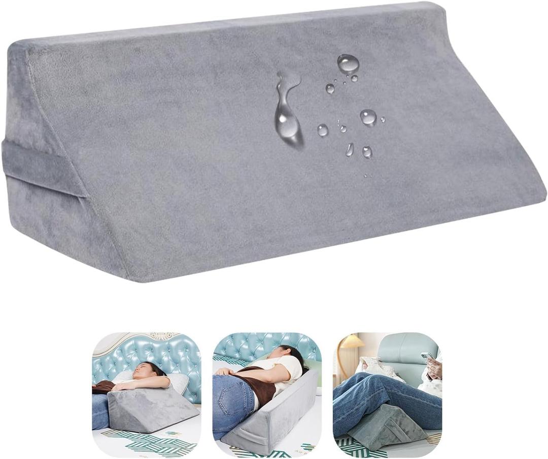 Bed Wedge Pillow for Sleeping & Post Surgery Recovery - Waterproof Positioning Wedge Pillows for Back,Hip & Leg Pain Relief, bed sore Support,Ideal for Side Sleepers,Seniors &Bedridden Patients 23.6", 23.62x9.84x7.87inches
