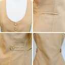 Womens Casual Scoop Neck Vest Summer Sleeveless Fitted Waistcoat Suit Button Down Business Crop Tops (S)