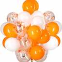 12 inch Orange and White Balloons,Orange and White Confetti Balloons for Birthday Party Decorations