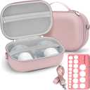 Wearable Breast Pump Bag for Hands-Free Breast Pumps, Hard Breast Pump Case for Momcozy/Willow/eufy/Security/Medela and More, Storage Bag for Pumping Travel Bag/Diaper Bag/Handbag (Pink)
