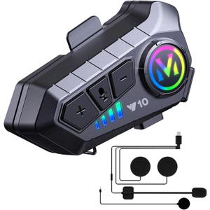 Motorcycle Bluetooth Headset Speaker Skiing Earphone Waterproof Bluetooth Helmet Headset with Noise Cancellation Ultra-Thin Wireless Bluetooth Headphones for All Helmets