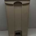 Safco Step On Plastic Trash Can with Foot Pedal, 23 Gallon Garbage Can for Kitchen, Indoor or Outdoor Use, Hands Free, Tan