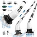 Electric Spin Scrubber for Cleaning Bathroom: Cordless Power Shower Scrubber - Electric Cleaning Brush for Tile Tub (Black&white)
