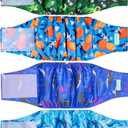 Wegreeco Belly Bands for Male Dogs, (4 Pack) of Washable Male Dog Diapers, Super Absorbent Dog Belly Band (Fruit, Adventure, Small)