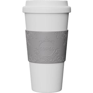 Copco Acadia 16 oz Travel Mug - Insulated Reusable Coffee Tumbler with Double-Walled Plastic, Leak-Proof Lid, BPA-Free - Portable Mug for Hot & Cold Drinks, Cup Holder Friendly (Damask)