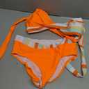 AI'MAGE Women's High Waisted Bikini Sets Tummy Control Swimsuits 2026 Two Piece Bathing Suits Color Block Halter Swim Suits (Orange, L)