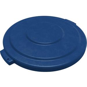 SPARTA Bronco Waste Container Trash Can Lid, Round Trash Bin for Disposal, 32 Gallons, Blue, (Pack of 4)