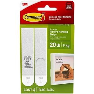 3M Picture Hanging Strips XL 20lb, Count.4