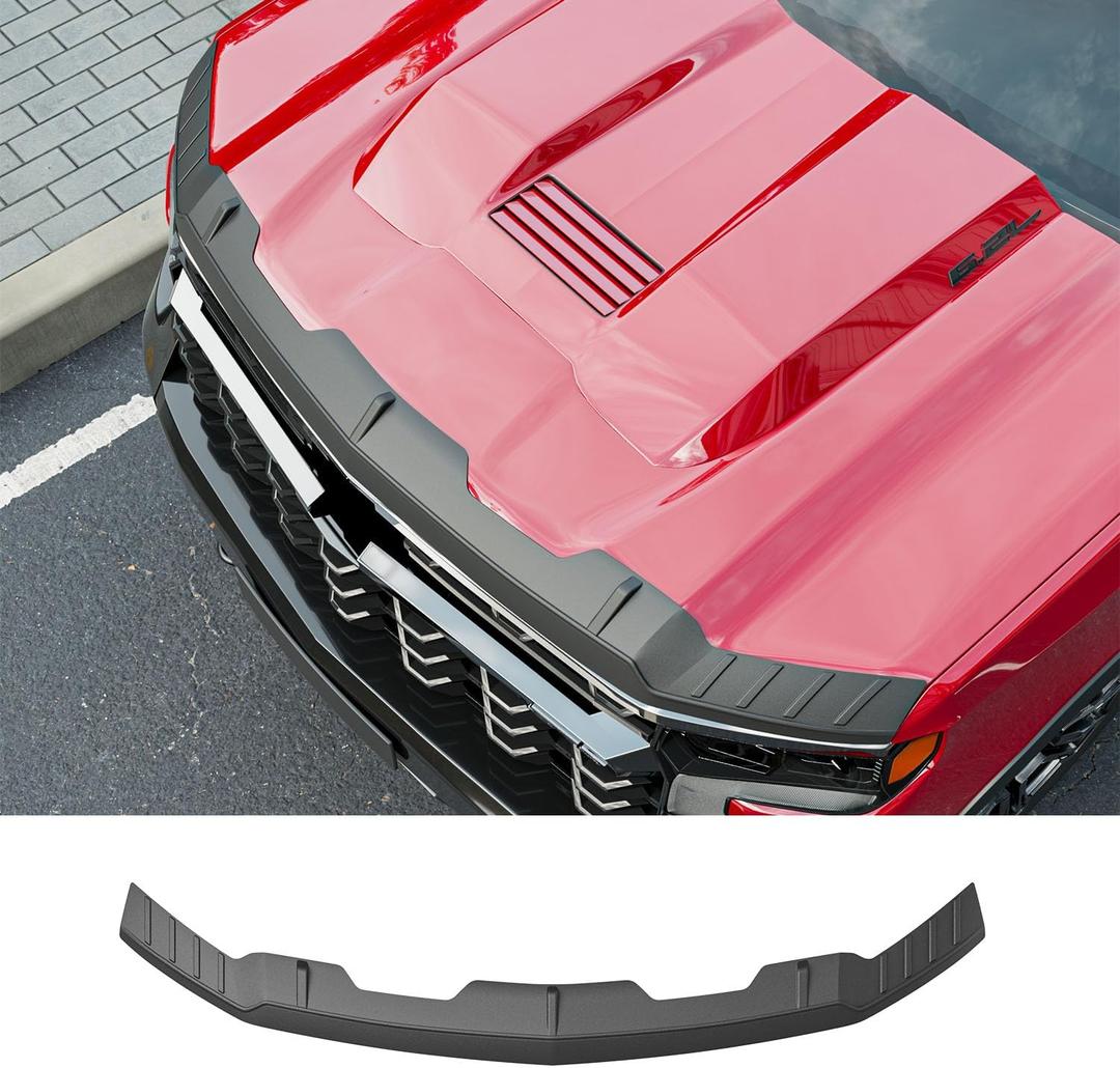 Hood Deflector Compatible with 2019-2025 Chevy Silverado 1500 Hood Protector TPE Hood Shield Replacement for 2019-2025 Chevy Silverado Accessories