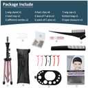 Klvied Wig Stand Tripod Upgraded, Mannequin Head Stand Double Locking, Reinforced Metal Wig Head Stand with Tool Tray, Rose Gold (53.5 Inches)