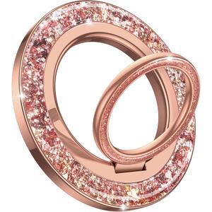 Lamicall Magnetic Twinkle Ring for MagSafe Grip - Stylish Glitter for Women Grils, Magnet Phone Ring Finger Holder Stand, Upgrade Gear Hinge Mag Safe Accessories for iPhone 17 16 Pro Max, Rose Gold