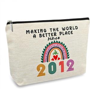 13 Year Old Girl Gift Ideas, 13th Birthday Gifts for Teenage Girls, Funny 2012 Birthday Decorations Makeup Bags for Her, Sister, Daughter, Niece, Cute Cosmetic Travel Pouch for Teen Girls Trendy Stuff