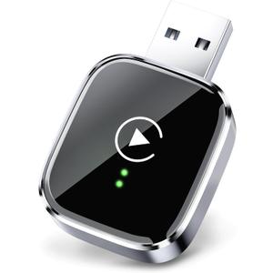 Redlake Wireless CarPlay Adapter for iPhone Mini Size Wireless for Apple CarPlay Adapter USB & USB-C/Type-C Plug and Play (Matte Black)