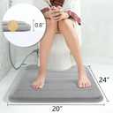 Yimobra Memory Foam Toilet Bath Mat U-Shaped, Commode Contour Rug, Soft and Comfortable, Super Water Absorption, Non-Slip, Thick, Machine Wash and Easier to Dry for Bathroom, 24 X 20 Inches, Grey
