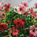 Artificial Hanging Flowers Plants for Outdoor Spring Decoration,2 Pcs Faux Silk Daisy with Eucalyptus Leaves,UV Resistant No Fade Look Real Violet for Outside Home Indoor Decor (Pink+Rose Red)