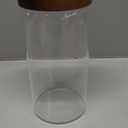 40 oz/1200 ml Clear Glass Storage Canister with Airtight Wooden Screw Lid, Large Tall Cute Decorative Glass Food Container Jar for Coffee, Spice, Candy, Salt, Cookie, Condiment, Pepper, Sugar, Pasta