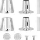 Penitue Shower Knobs Replacement Kit 2 Piece, Matte Shower Hot and Cold Tub Knobs Include Base Connectors Screws Bathtub Faucet Handle Remodel Trim Kit Compatible with Pfister Verve (Silver)