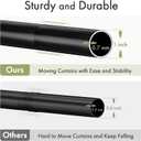 AmazerBath Spring Tension Shower Curtain Rod, 31-75 Inches Heavy Duty Tension Rod Rust Proof Bathroom Curtain Rod, Adjustable No Drill Easy Segmented Installation, Black