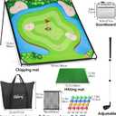 Liberry Golf Chipping Game with Large Chipping Mat, Upgraded Adjustable Golf Club, 25 Sticky Balls, Outdoor Indoor Sports Toy Gifts for Adults Kids, Family Yard Target Game