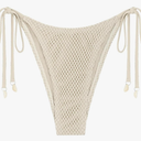 ZAFUL Bikini Bottoms for Women Fishnet Tie Side String Bathing Suit Bottoms Tanga High Cut Swimsuit Bottom, SIZE S