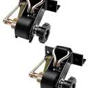 Truck Rack Straps, W/J-Hook (2PCS), 1.4" Black Square Tube Mount, 1.5" Wide x 7.5' Long, Black Ladder Rack Ratchet Straps, 500 lbs Load Heavy Duty, Lumber Rack Ratchet Straps, Pipe/Roof Rack Strap