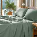 SONORO KATE 100% Egyptian Cotton Sheets Set - 1000 High Thread Count, Luxury 5-Star Hotel Sateen Bed Sheets, Soft, Breathable Long Staple Sheets, Fit up to 16" - 4 PC (Sea Glass,Queen)