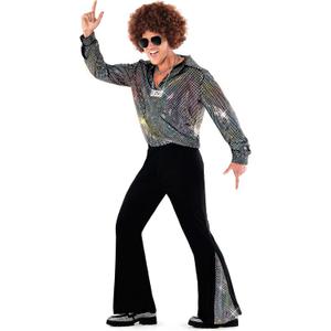 Morph Mens Disco Costume 70s Outfit Full Disco Shirt Retro Party Wear 70s Style Clothing for Men (XX-Large)
