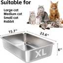 Stainless Steel Litter Box -6in High Sided,XL Metal Cat Litter Box for Big Cats Easy to Clean, Cat LitterBox Metal Pet Toilet for Adult Big Cats,Non Stick, No Smell,23.6"x15.8"x6"
