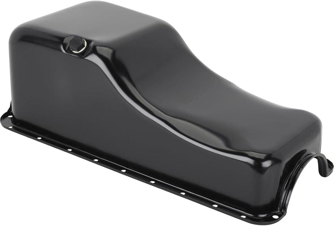 Speedway Motors Oil Pan Compatible with 1968-1978 Big Block Ford 429 460, Front Sump Black Steel Wet Sump Engine Oil Pan, Stock Capacity Factory Reproduction for BBF V8 Engines