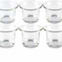 6 Pcs Clear Chunky Glass Lip Votive Candle Holders Tealight Votive Cups for Wedding Proposal, Spa Aromatherapy, Meditation, Table Decorations Clear Cups