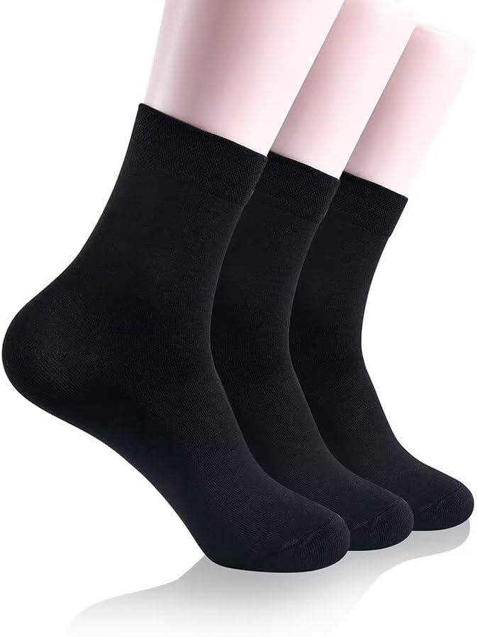 Bamboo Low Quarter Thin Ankle Sock for Men and Women Natural Breathable Comfortable Socks 6 Pairs (Black, L)