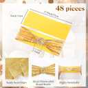 Newwiee 54 Pcs Gold Sequin Chair Sashes and Table Runners, 48 Sequin Chair Bows, 6 Glitter Table Runners for Birthday Party Wedding Banquet Holiday Decorations