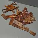 Barydat 8 Pcs Christmas Table Decorations Wooden Christmas Pine Tree Reindeer Table Centerpiece Xmas Winter Tabletop Signs Rustic Farmhouse Decor for Home Office Desk Party Favors (Rustic)