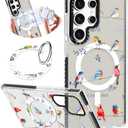 Toycamp for Samsung Galaxy S25 Ultra Case Compatible with Magsafe - Cute Design 360°Magnetic Ring Holder Stand Kickstand Funny Watercolor Bird Girly TPU Phone Covers for Women Tenn Girls