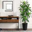 Artificial Dracaena Tree 6FT - Faux Tree with Black Tall Planter - Fake Tropical Yucca Floor Plant Potted - Artificial Silk Tree for Home Office Living Room Decor Indoor