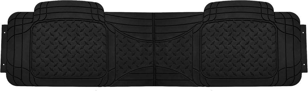 FH Group Climaproof Trimmable Non-Slip Vinyl Car Floor Mats - Heavy-Duty Rubber, Universal Fit, Rear Set, Black