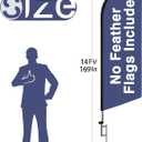 Swooper Flag Hardware, Feather Flag Pole Set and Ground Spike, 14FT Swooper Flag Pole Set for Advertising Feather Flag 12FT