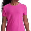 CRZ YOGA Girls Cloudweight Short Sleeve Athletic T Shirts - Active Sports Casual Tees Crew Neck Side Slit Kids Teen (Medium)