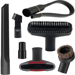 7 Pcs Universal Vacuum Cleaners Accessories 1 1/4 inch & 1 3/8 inch Vacuum Attachments Kit with Wet Dry Plastic Vacuum Hose Adapter Flexible Crevice Tool for Shop Vac Accessories