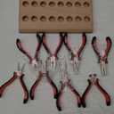 Jewelry Pliers Sets Jewelers Making Tools Kit, Professional 8 piece Mini Wire Plier with Wood Holder for Beading, Crafting, Crimping, Cutting, Repair, Wrapping, Complete Quality for Adults Starter