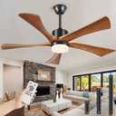 72 Inch Ceiling Fans with Lights and Remote, USA Original Patent 72" Large Ceiling Fan, 3 Downrods, 5 Wood Blades, ETL Listed, 6 Speeds Quiet DC Motor Outdoor Indoor Modern Fan, 72", Walnut
