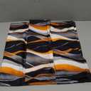 Orange Black Throw Pillow Covers Set 2 Pcs, Abstract Wave Pattern Decorative Pillowcases, Modern Burnt Orange Pillows for Couch, Square Pillow for Living Room for Sofa Bed Decor