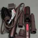 Shark FlexFusion Hair Straightener & Powerful Hair Dryer with Fusion Hair Brush, Ceramic Air Styler with Auto-Wrap Curlers & Concentrator, Ceramic Plates, Cosmic Blush HD641S