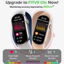 FITVII Slim Fitness Tracker AMOLED with Blood Oxygen, Blood Pressure, 24/7 Heart Rate and Sleep Tracking, IP68 Waterproof Activity Trackers and Smart Watches with Step Tracker, Pedometer for Women Men