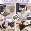 Cat Litter Box with Litter Mat, Foldable Extra Large Free in and Out/One-Way with Lid, Drawer Type Enclosed Kitty Litter Box,Odor Control Anti-Splashing Easy Cleaning (Purple)