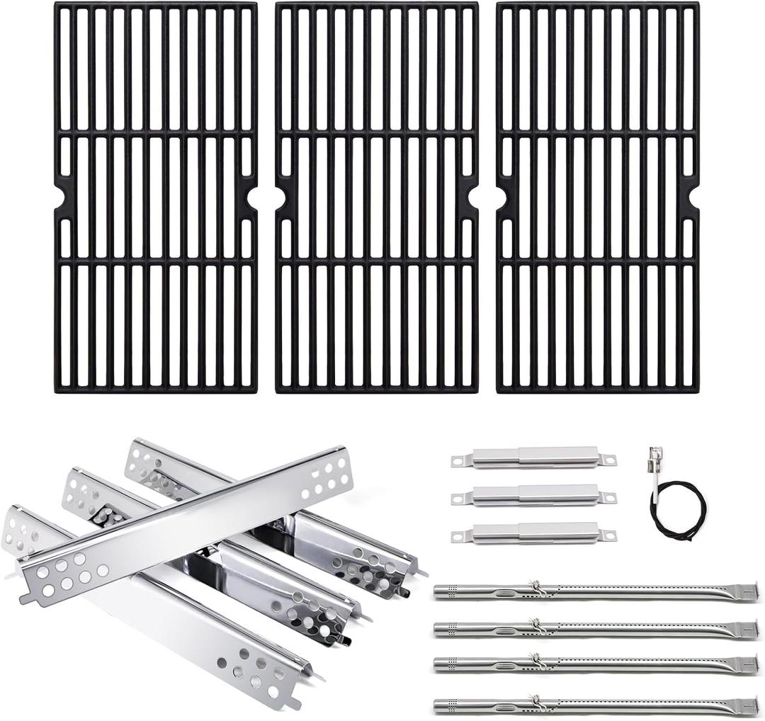 Grill Replacement Parts for Charbroil 463344015 Advantage 4 Burner Grill, Grill Grates & Burner & Igniter & Heat Shield & Carryover Tubes for Char-Broil Advantage 463344015 Item #606686 Lowe's (Repair Kit with Grates)