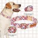 EXPAWLORER Dog Collar - Floral Summer Dog Collars with Bow Tie, Puppy Collar Cute Durable Quick Release Metal Buckle, Soft Adjustable Boy Girl Pet Collar for Small Medium Large Dogs, Plaid M
